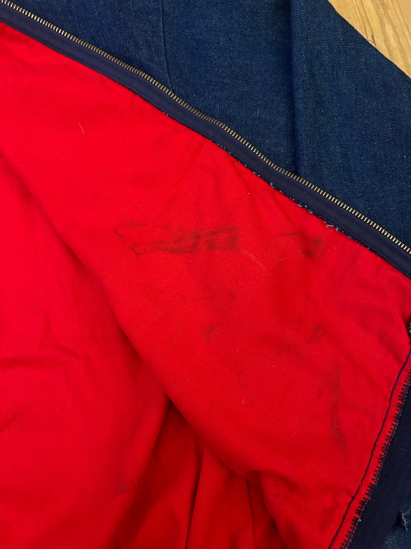 Carhartt 1970s Denim Zip Jacket. Size Large.