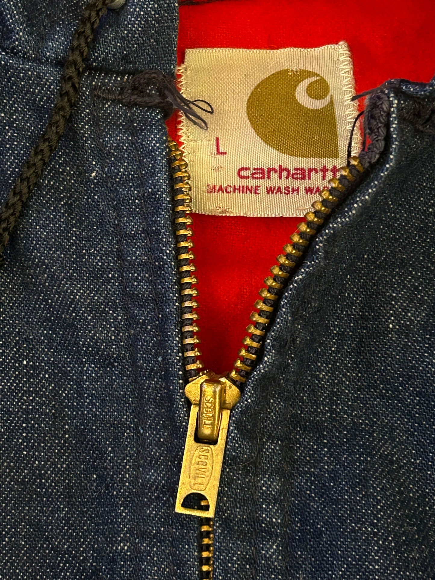 Carhartt 1970s Denim Zip Jacket. Size Large.
